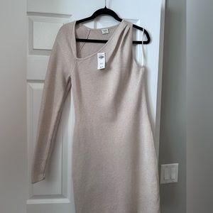 NWT Abercrombie & Fitch one shoulder shimmer sweater dress (L-tall)